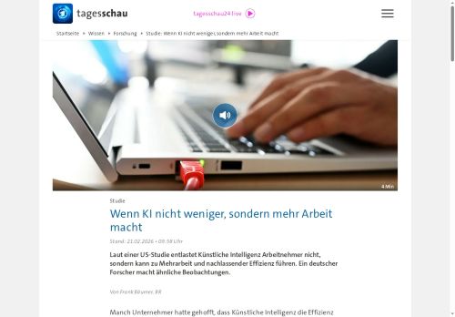 Vorschaubild Studie: Wenn KI nicht weniger, sondern mehr Arbeit macht