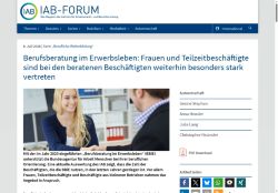 Vorschaubild Berufsberatung im Erwerbsleben: Frauen und Teilzeitbeschäftigte sind bei den beratenen Beschäftigten weiterhin ...