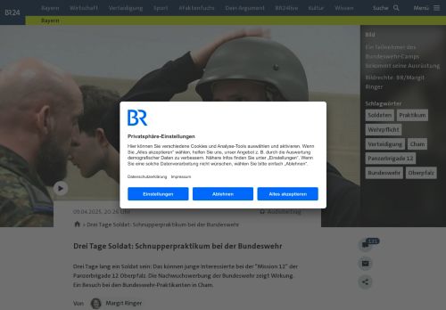 Vorschaubild Drei Tage Soldat: Schnupperpraktikum bei der Bundeswehr