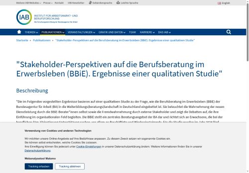 Vorschaubild Stakeholder-Perspektiven auf die Berufsberatung im Erwerbsleben (BBiE). Ergebnisse einer qualitativen Studie