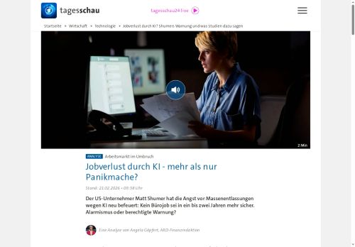 Vorschaubild Jobverlust durch KI? Shumers Warnung und was Studien dazu sagen